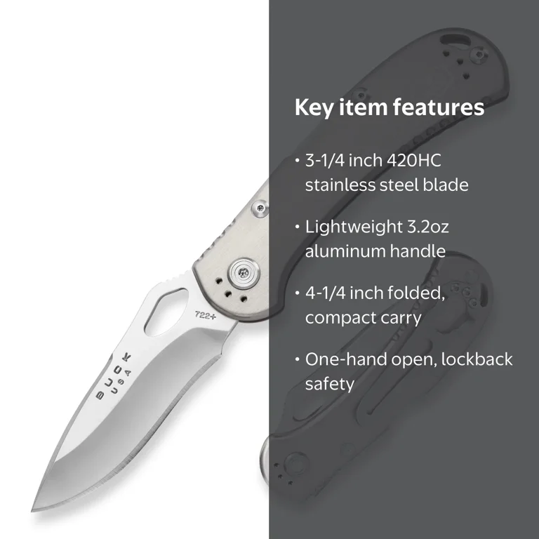 Buck Knives, Folding EDC Knife, 722 Spitfire, Gray - Walmart.com