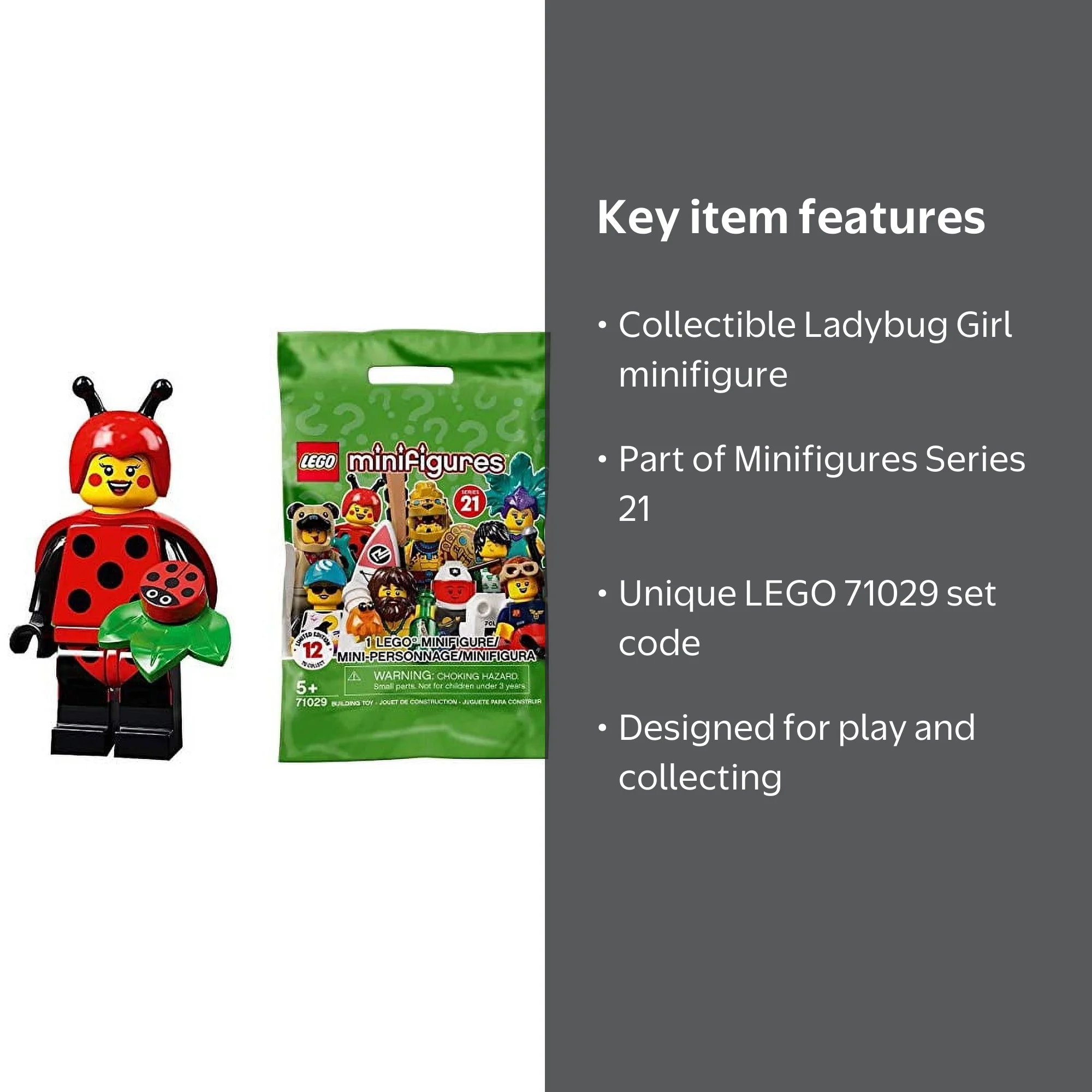 LEGO 71029 Collectable Minifigures Series 21 - Ladybug Girl