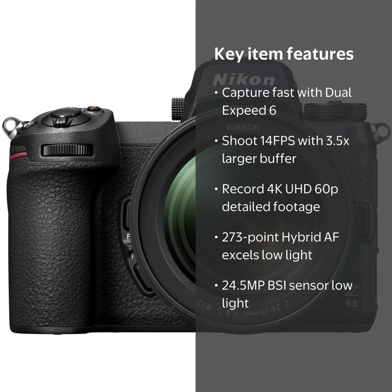 Professional Nikon Z6II Mirrorless Full Frame FX Camera + NIKKOR Z