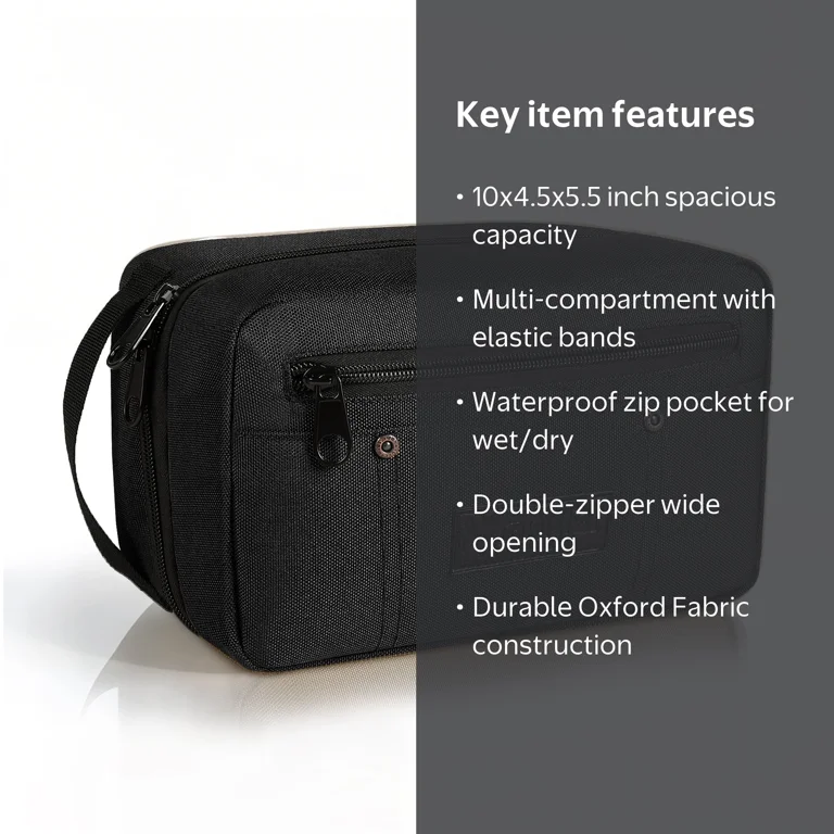 best mens travel toiletry bag 2018 Canvas for Men Hanging Dopp Kit A8002 The gold lining can be wiped clean with a cloth The Best Travel Toiletry Bag:
