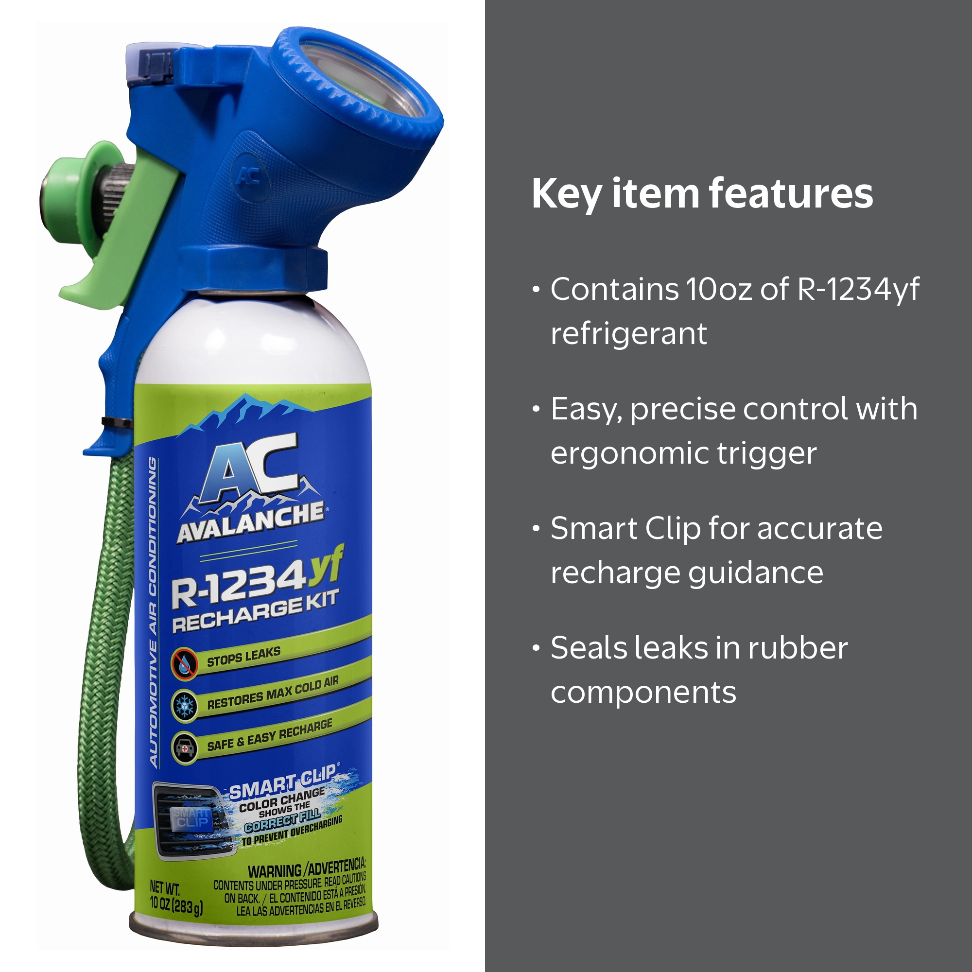 Avalanche R-1234yf A/C Recharge Kit, 10oz, Trigger, Automotive