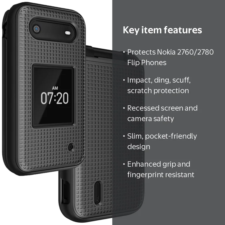 スマホカバー Nokia 2760 & 2780 Flip Phone Case, Slim Hard Shell Protector with