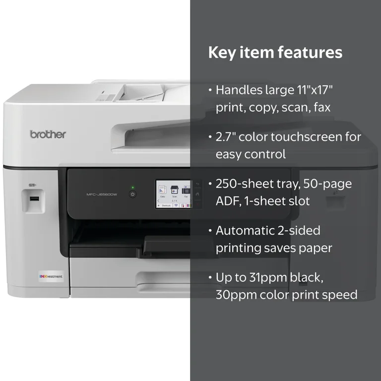 Brother MCF-J6560DW Wireless Color Inkjet All-in-One Printer, 11