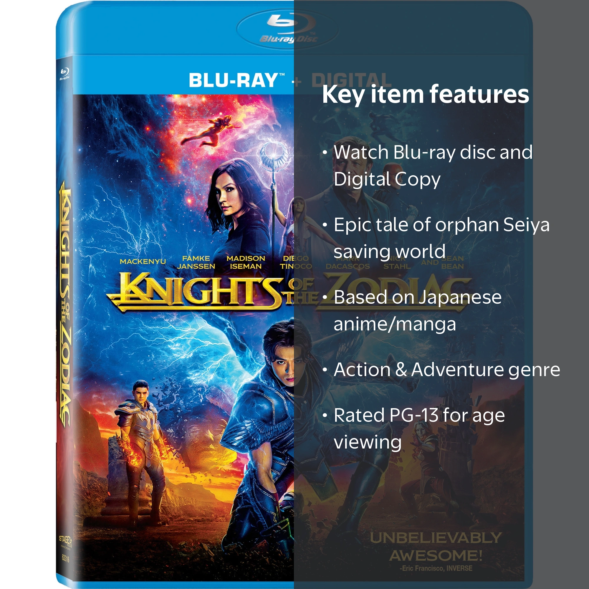 Knights of the Zodiac (Blu-ray + Digital Copy) - Walmart.com