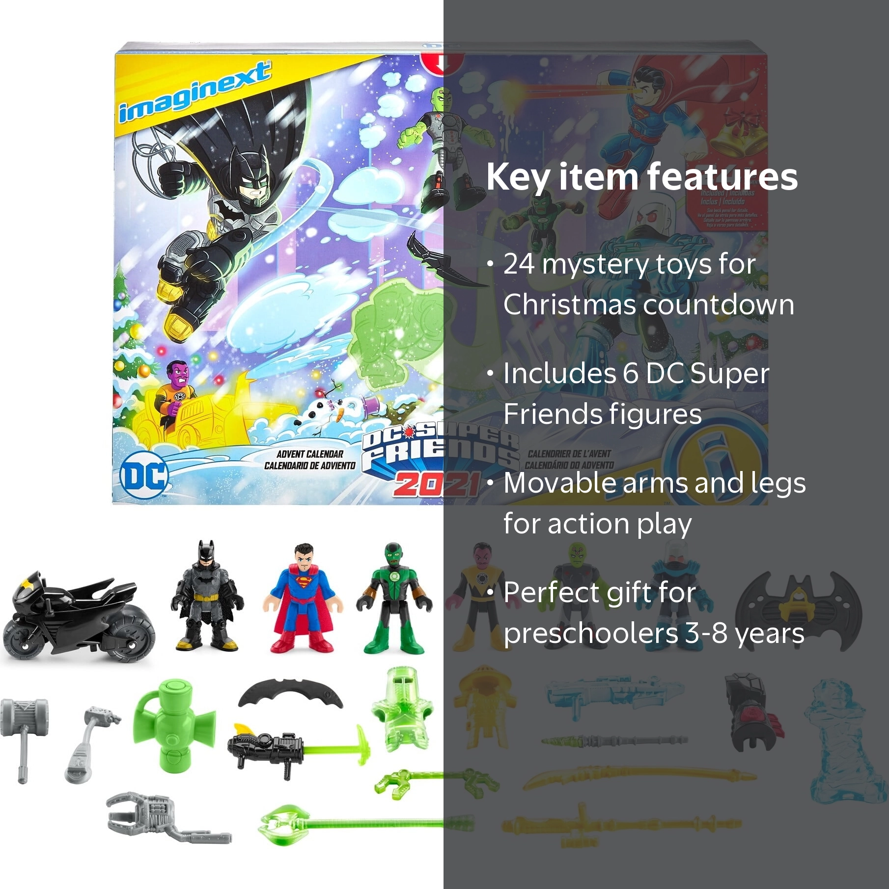 Imaginext DC Super Friends Advent Calendar, 24 Mystery Toys