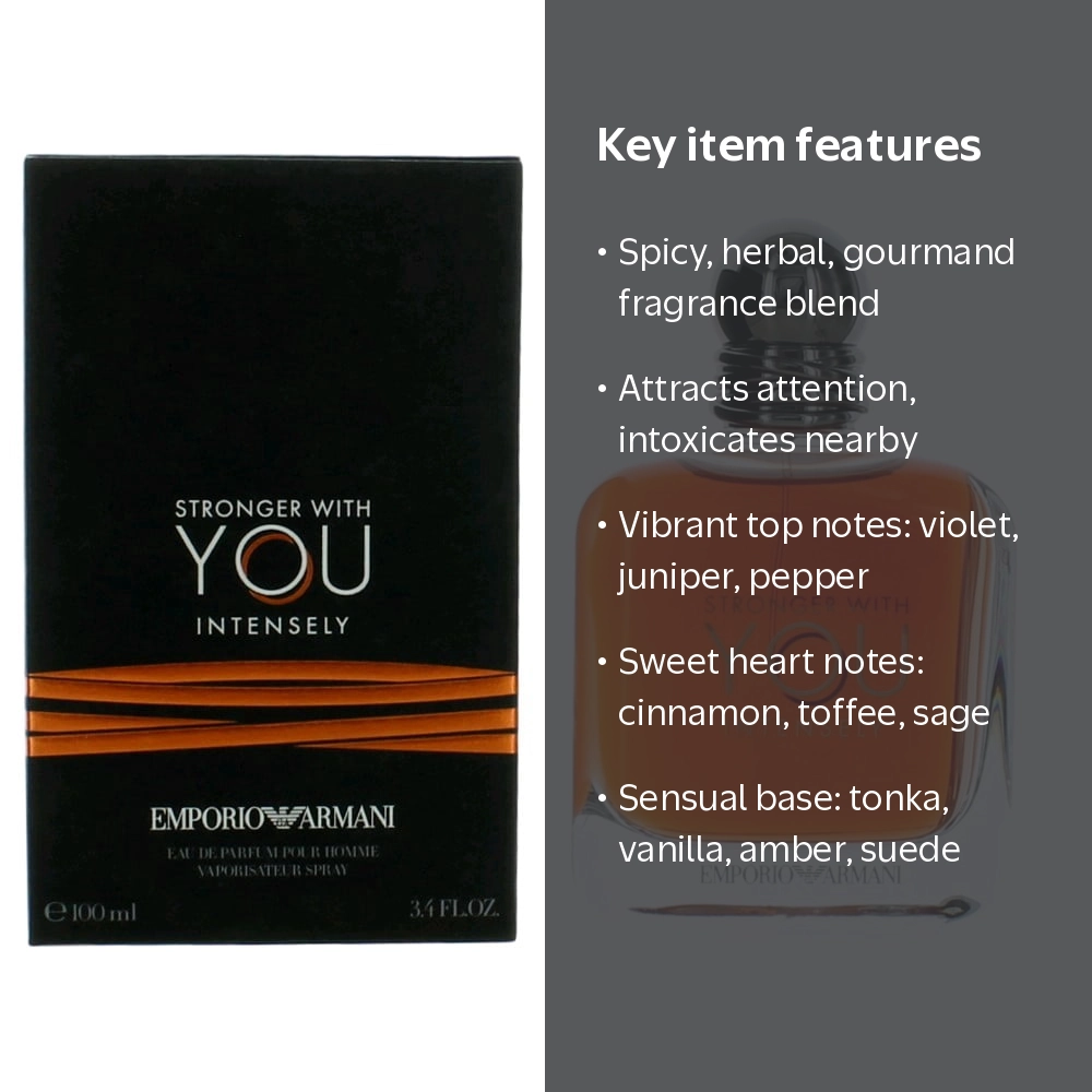 Emporio Armani Stronger With You Intensely Perfume for Men, Spicy