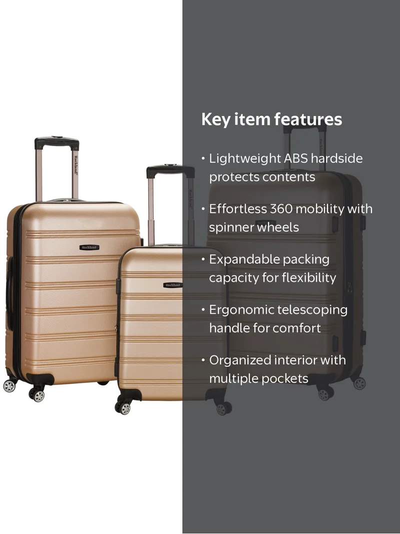 Rockland Luggage Melbourne 3 Piece Hardside Luggage Set, F160