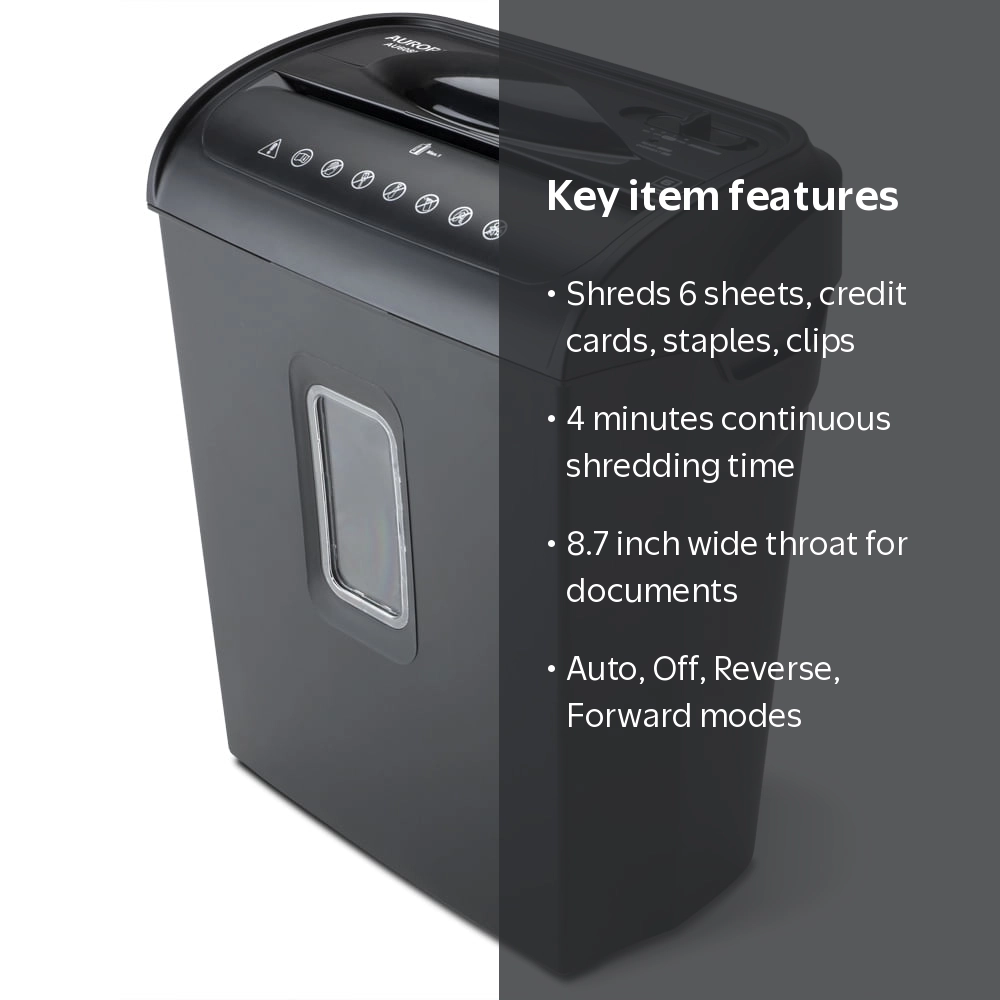 Aurora GB AU608MB High-Security 6-Sheet Micro-Cut Shredder