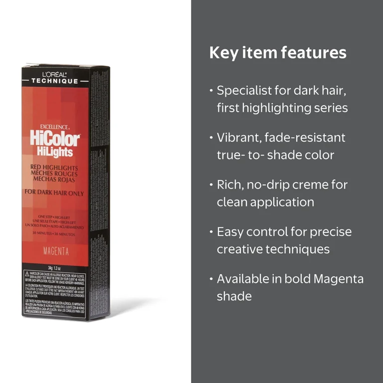 L'Oreal Excellence HiColor Magenta HiLights, 1.2 oz - Bold Hair