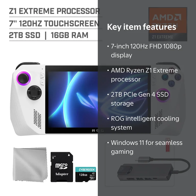 ASUS ROG Ally 2TB SSD Gaming Handheld 7-inch Touchscreen 120Hz FHD