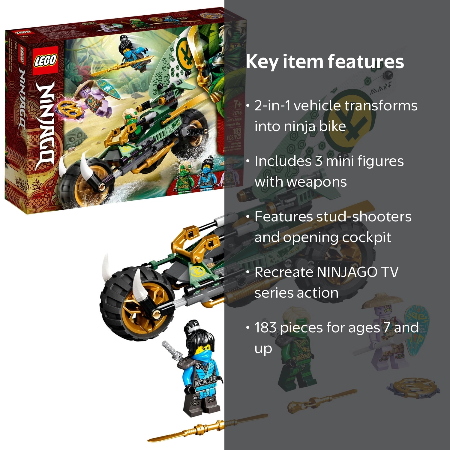 LEGO, Lloyd's Jungle Chopper Bike, 71745, 183 Pieces - Walmart.com
