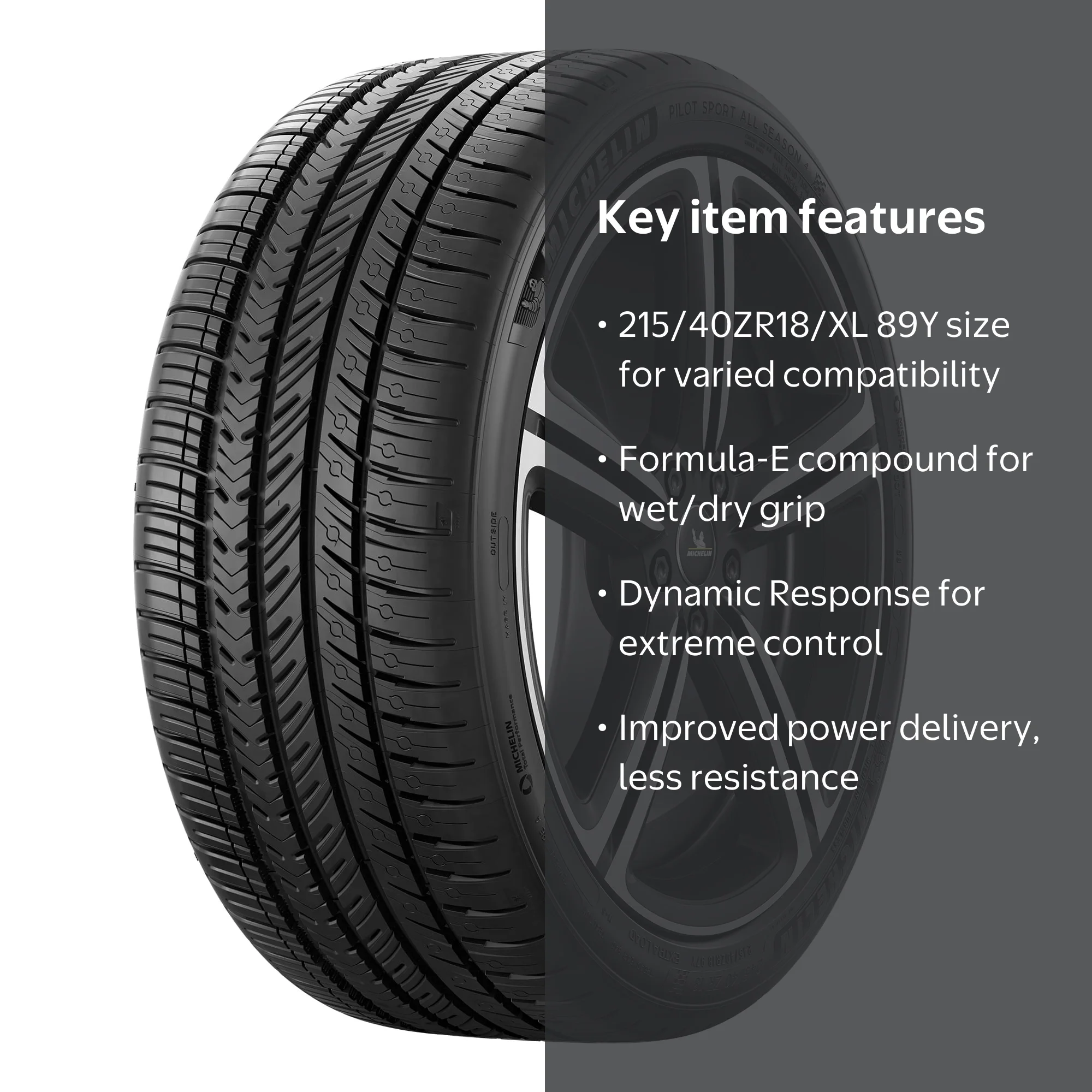 Michelin Pilot Sport All-Season 4 215/40ZR18/XL 89Y Tire - Walmart.com