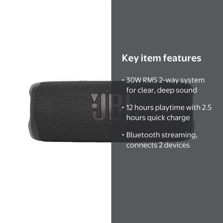JBL Restored Flip 6 Waterproof Portable Bluetooth Speaker Black
