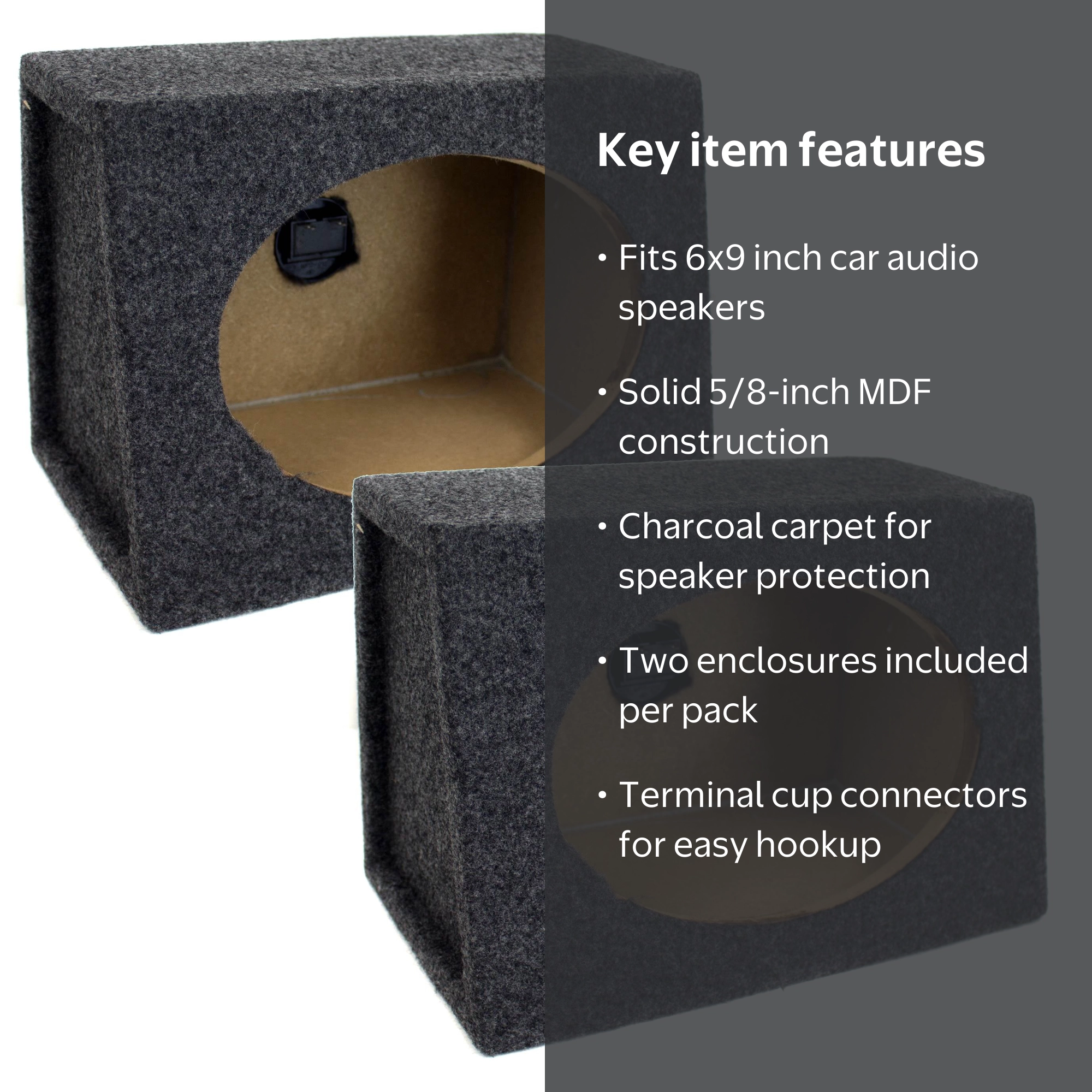 Q Power Angled Style 6 x 9 Inch Car Audio Speaker Box Enclosures