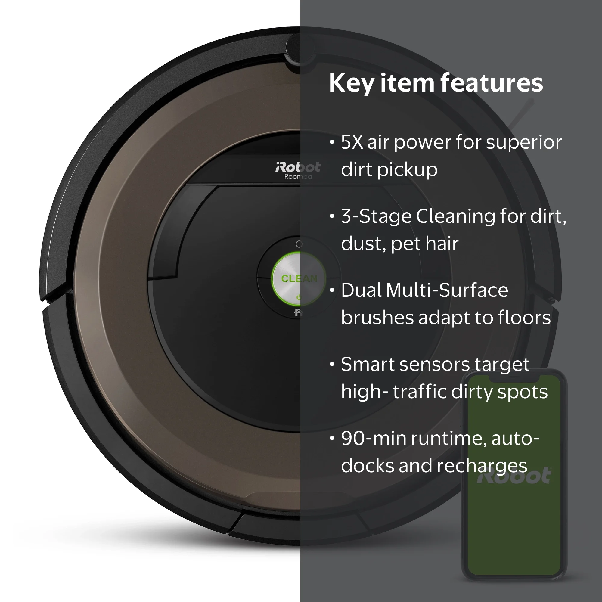 iRobot Roomba 890 Robot Vacuum- Wi-Fi Connected, Works with Google