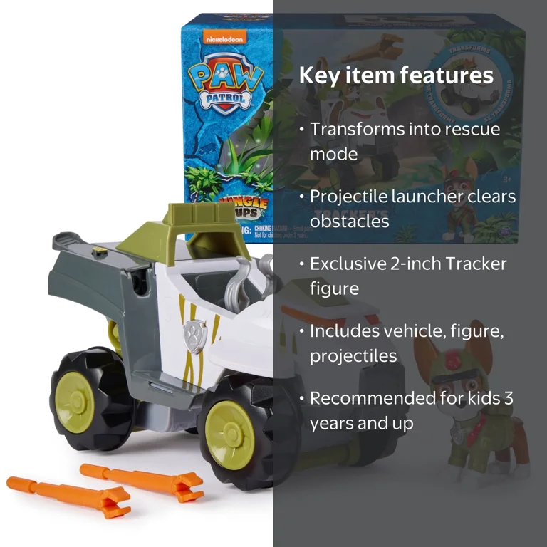 Pat'patrouille - vehicule et figurine jungle pups | jouets 1er age | jouéclub