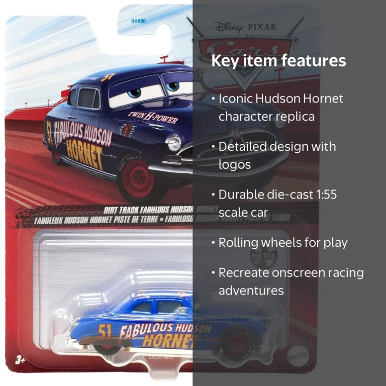 Disney / Pixar Cars Metal Dirt Track Fabulous Hudson Hornet