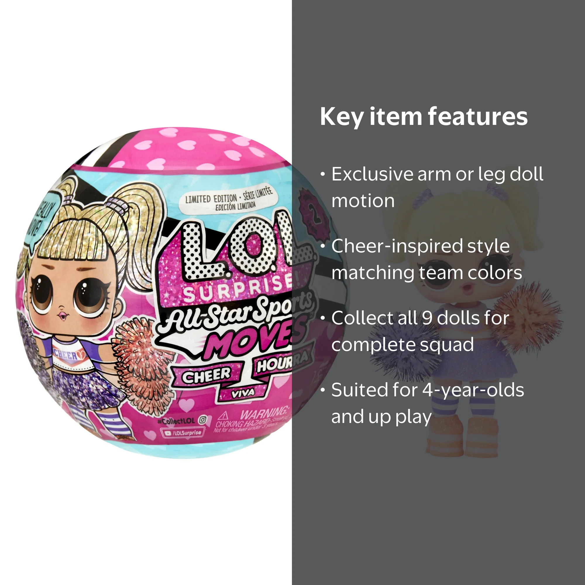L.O.L. Surprise!, All Star Sports Moves Cheer Doll, 4+ - Walmart.com