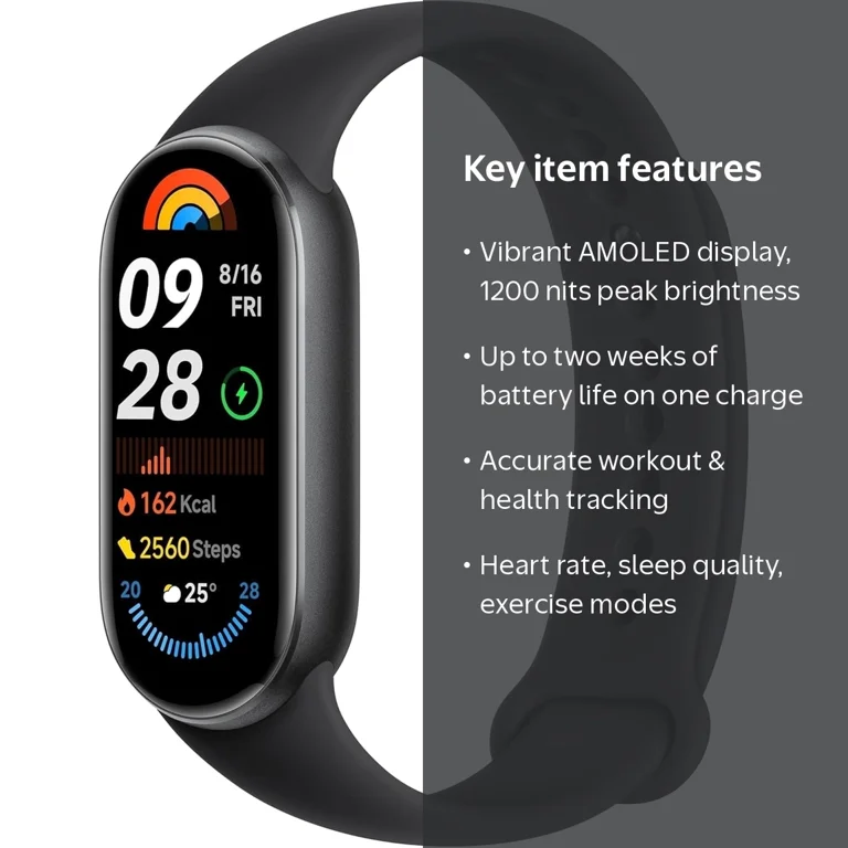 Xiaomi, Smart Band 9 Global, Black, AMOLED Display - Walmart.com