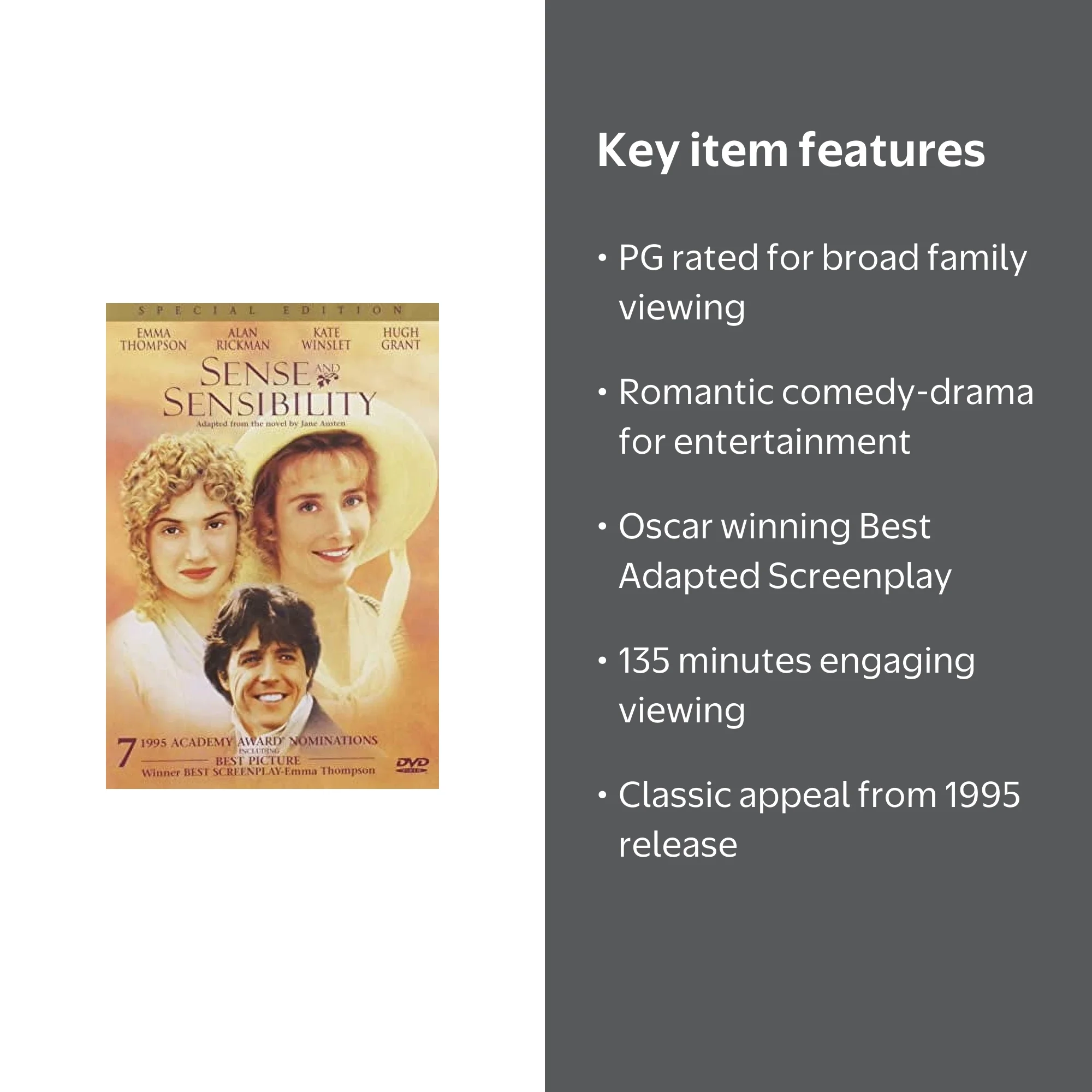 Sony Pictures Entertainment, Sense and Sensibility DVD, Jane