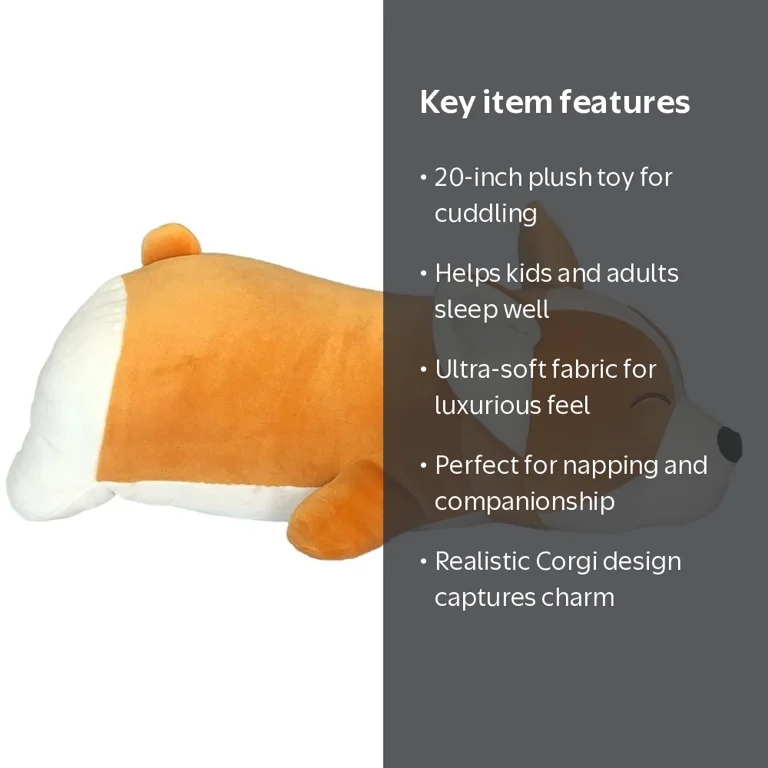 Go! Games Snoozimals 20in Oliver the Corgi Plush Stuffed Animal