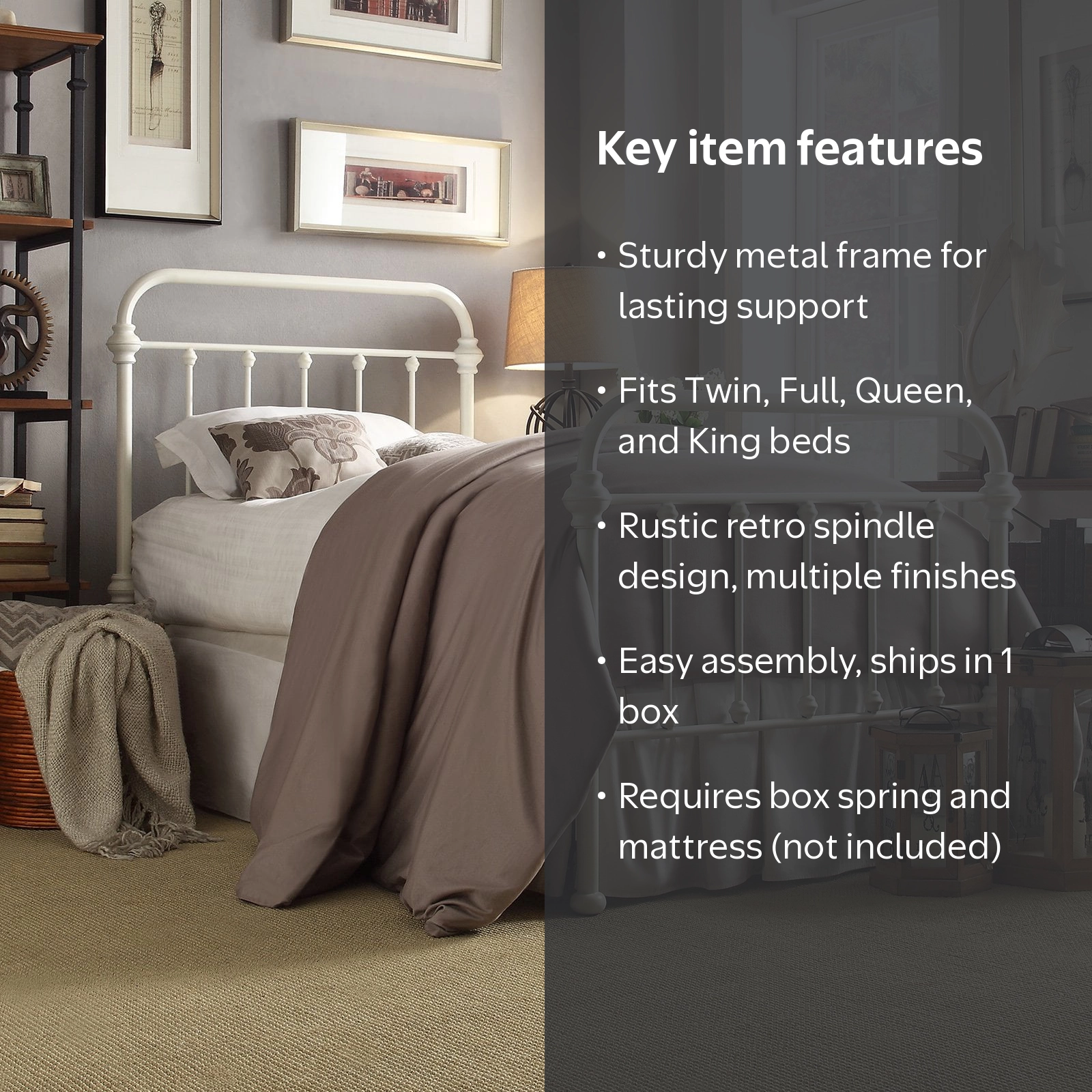 Weston Home Nottingham Metal Twin Bed, Antique White - Walmart.com