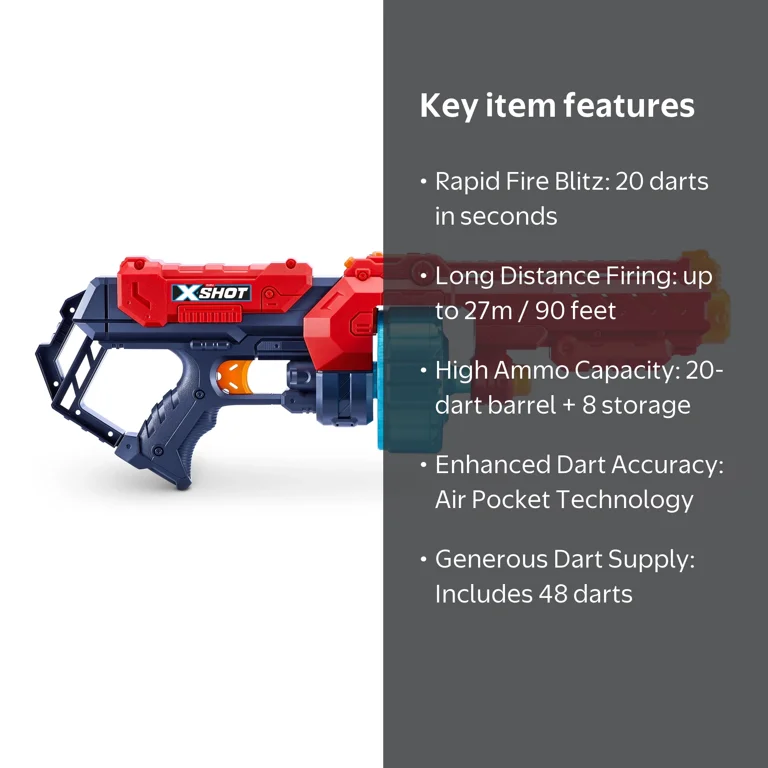 XSHOT Excel Turbo Fire Blaster by ZURU - Outdoor Blaster with 48