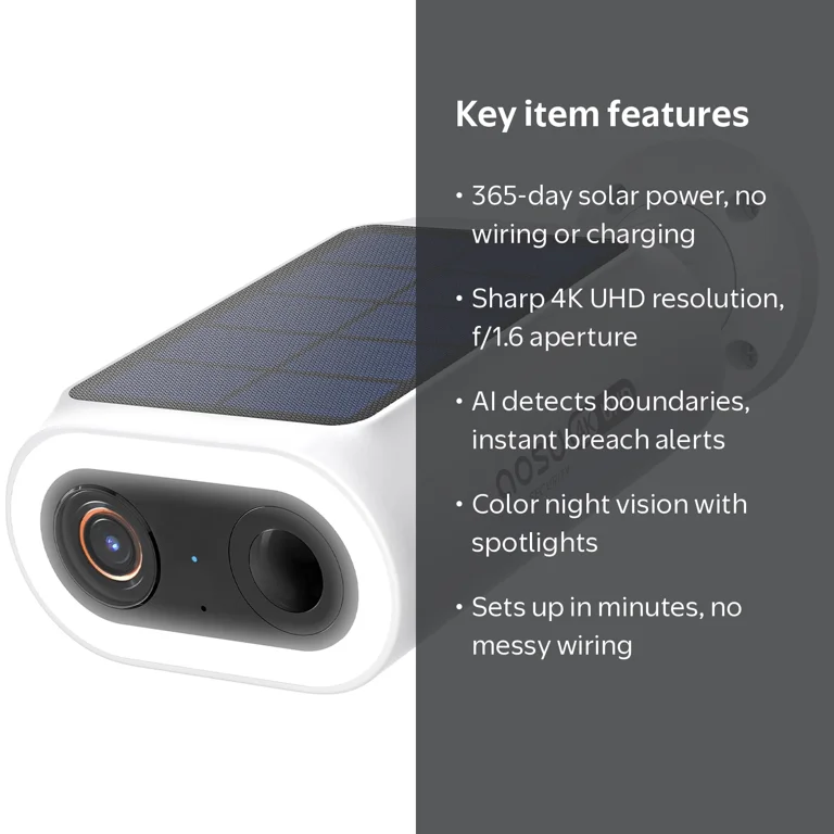 aosu 4K UHD 8.0-MP Wi-Fi Outdoor AI-Smart SolarCam P1 Max Security