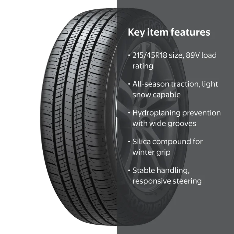 Hankook, Passenger Tire, 215/45R18 89V, All Season, Black