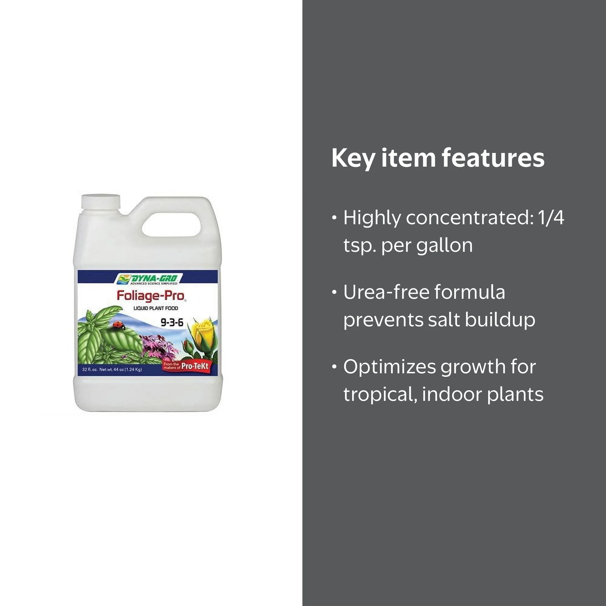 Dyna-Gro Foliage-Pro 9-3-6 Plant Food, 1 Qt, High Nitrogen Formula
