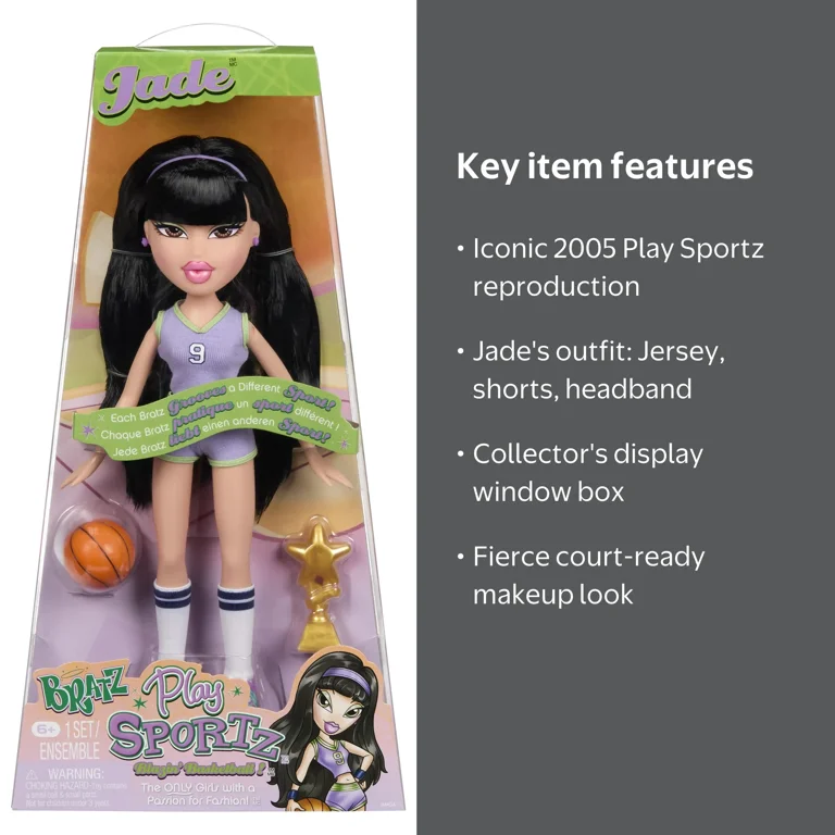 Bratz, Fashion Doll, Jade with Accessories, Play Sportz Basketball