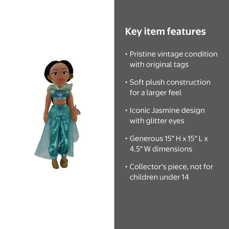 Fashion ty [F,R.] princess 人形本体 Ty Buddy - Jasmine from Aladdin Doll – Large (15