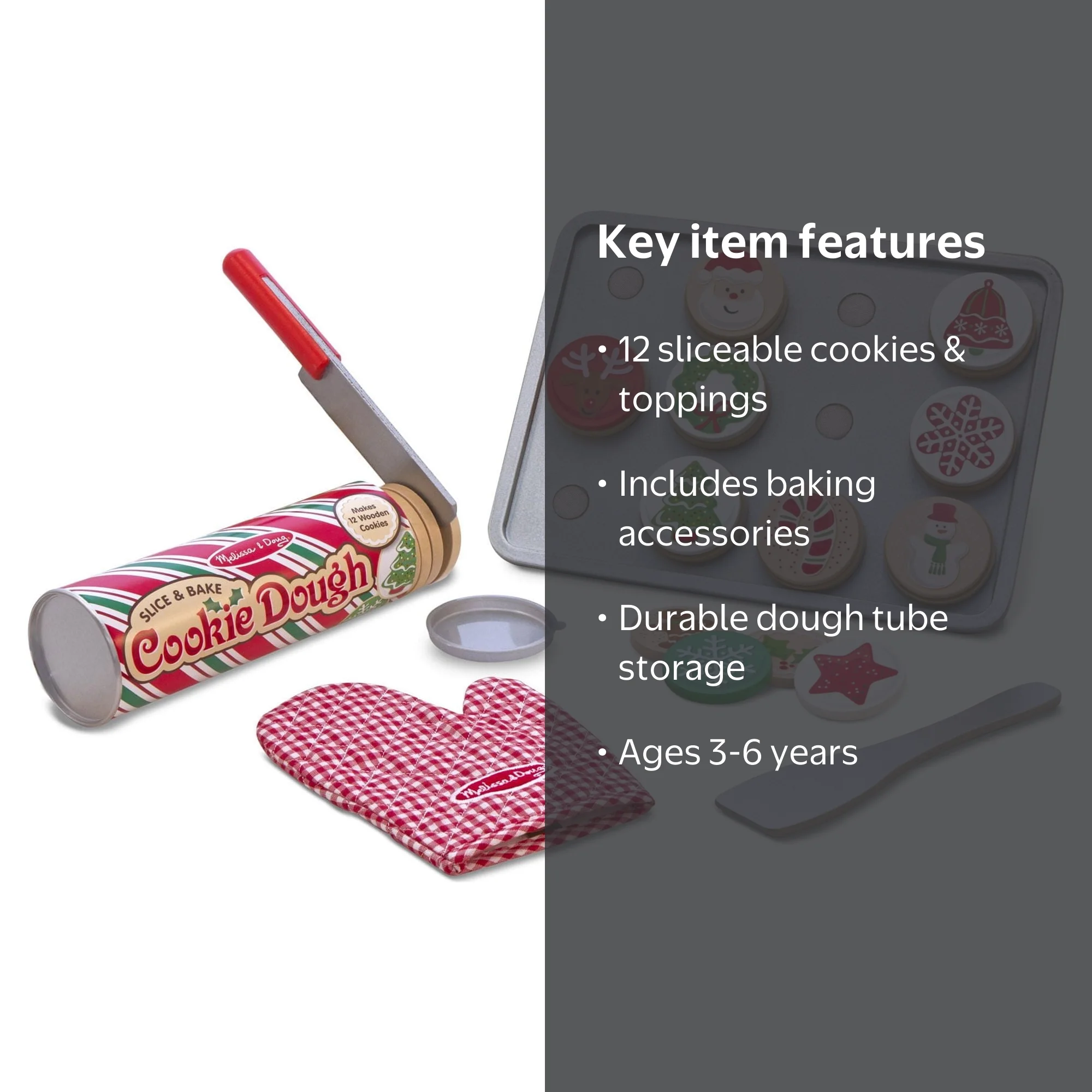 Melissa & Doug Slice and Bake Wooden Christmas Cookie Play Food