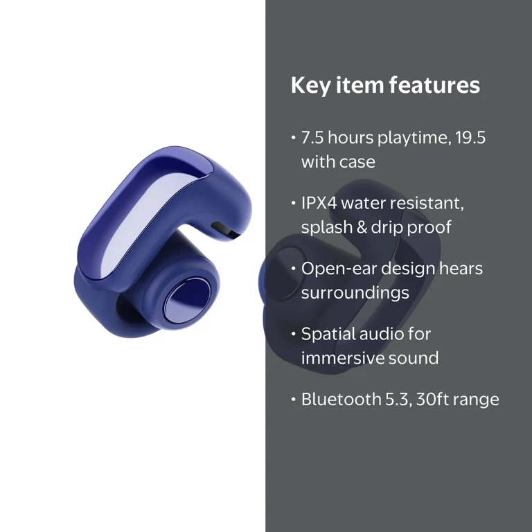 Bose Ultra Open Earbuds, Wireless Bluetooth Open-Ear Earbuds, IPX4