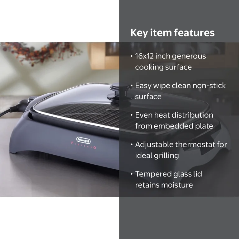 De'Longhi Healthy Indoor Grill, Die-Cast Aluminum Non-Stick