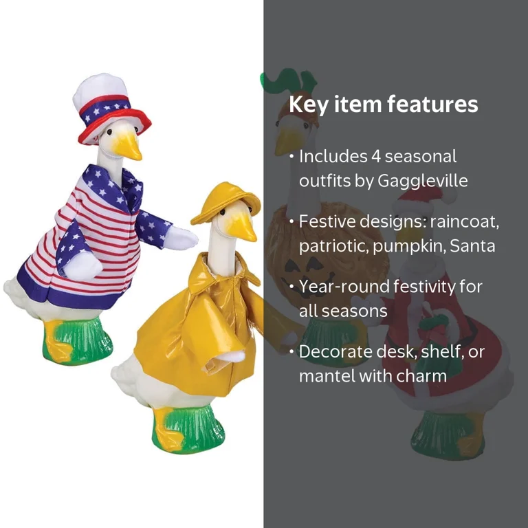 Fox Valley Traders, Desktop Goose Outfits, Set of 4, All-Seasons