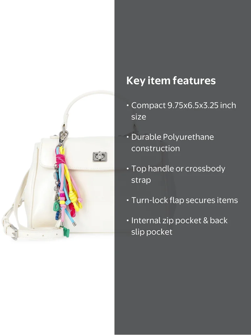 Madden NYC Women's Flap Top Handle Bag, White - Walmart.com