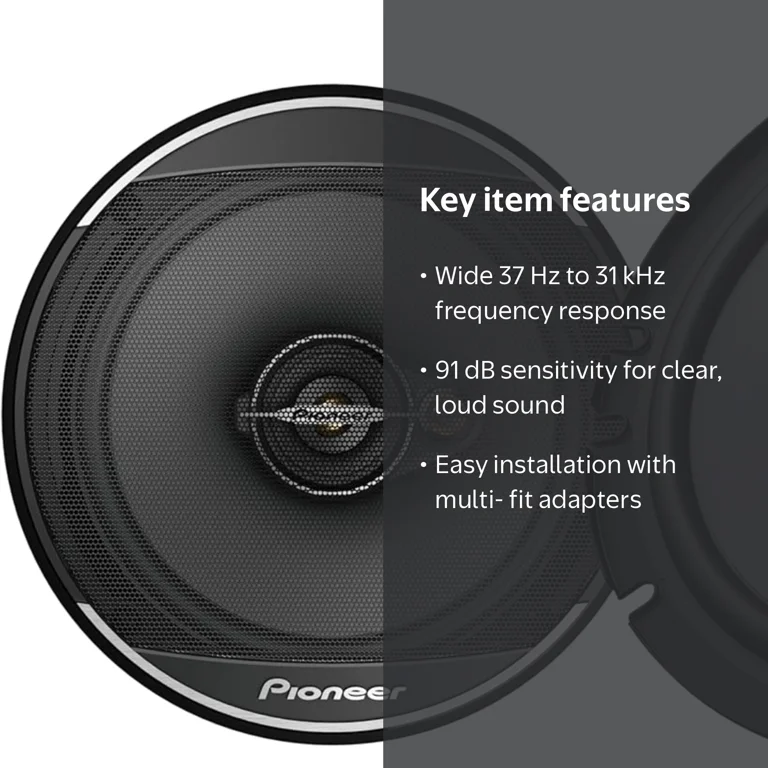 Pioneer TS-A1671F 3-Way Coaxial Car Speakers 6.5 Inch Enhanced