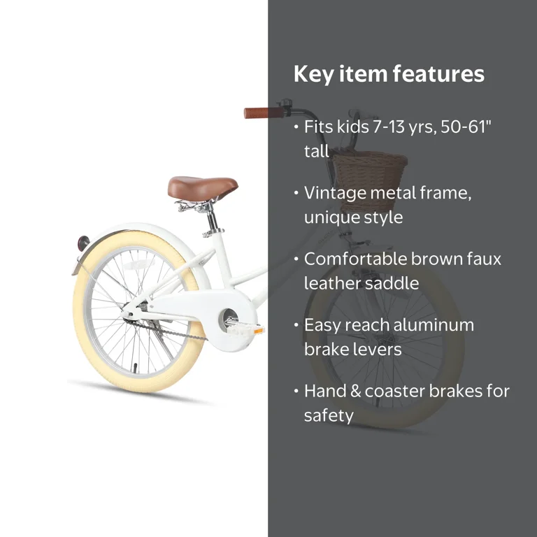 Glerc Little Molly 20 inch Kids Girls Bike for 7-13 Years Old