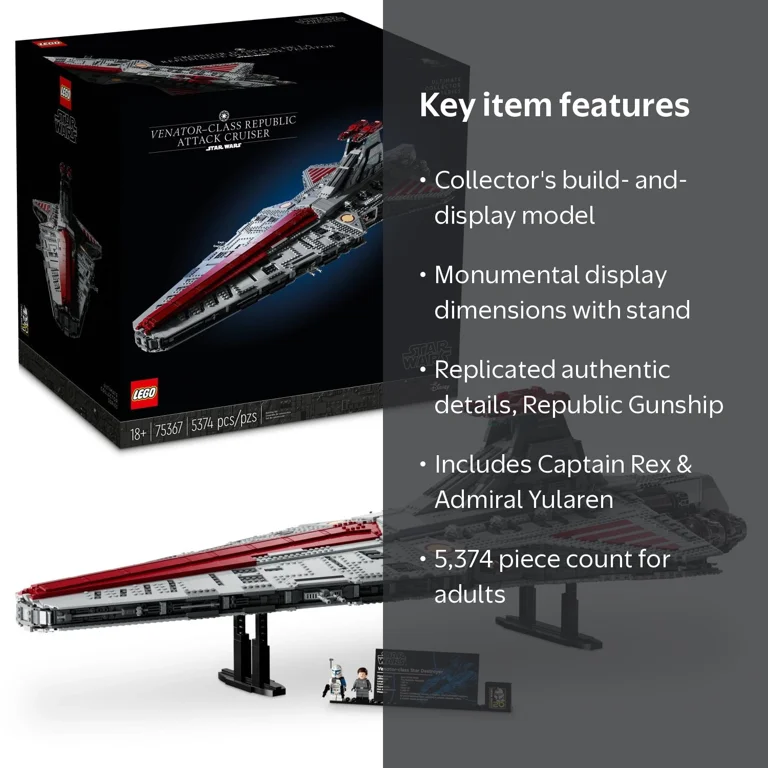 LEGO Star Wars Venator-Class Republic Attack Cruiser, 75367, 5374