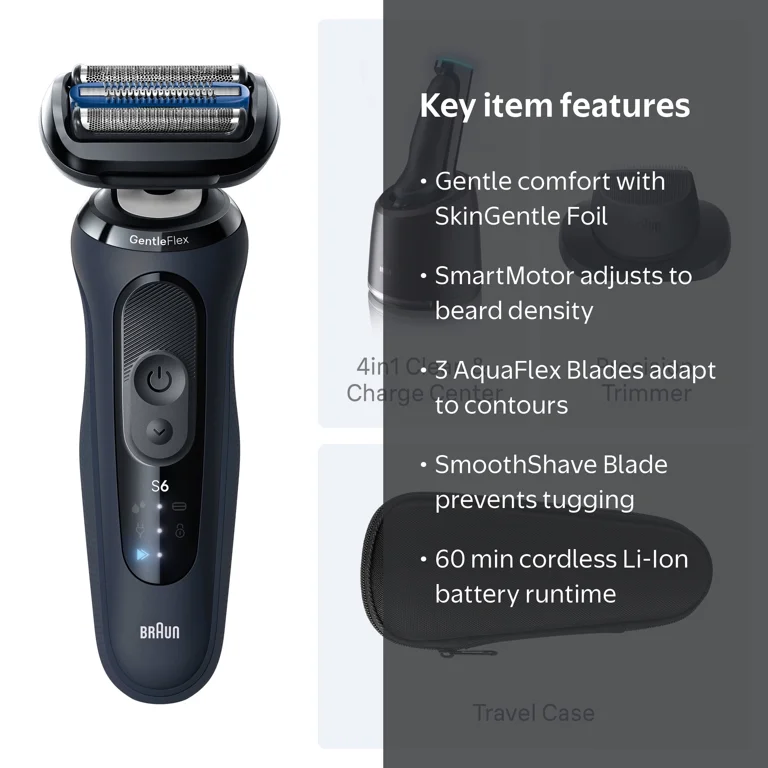 Braun, Electric Razor for Men Series 6, S6 6172cc, Wet Dry Shaver