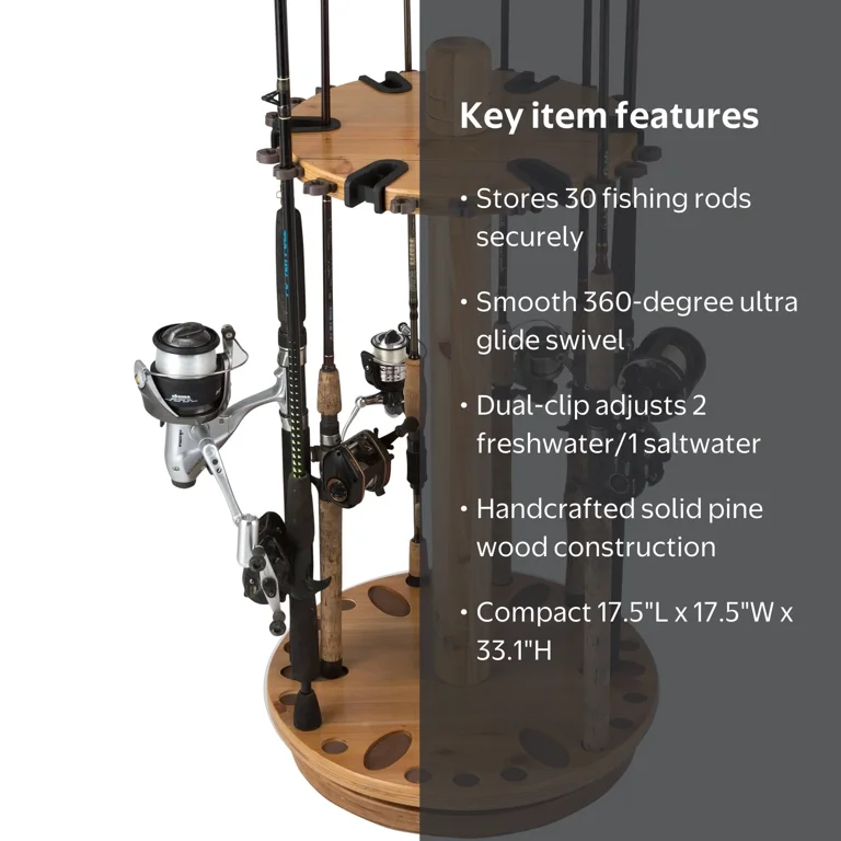 circular fishing rod holder Ruff Land Pod Pole complemented by a built Rush Creek 24 Rod Round