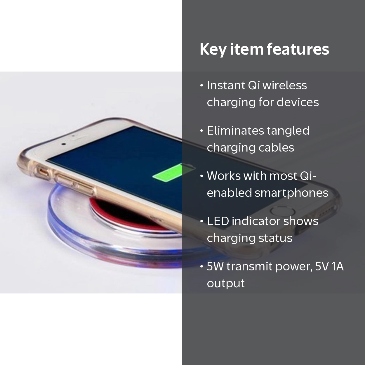 スマホ3台、エアーワイハイ1台 Ztech LED Wireless Charging Pad for iPhone and Android- Black
