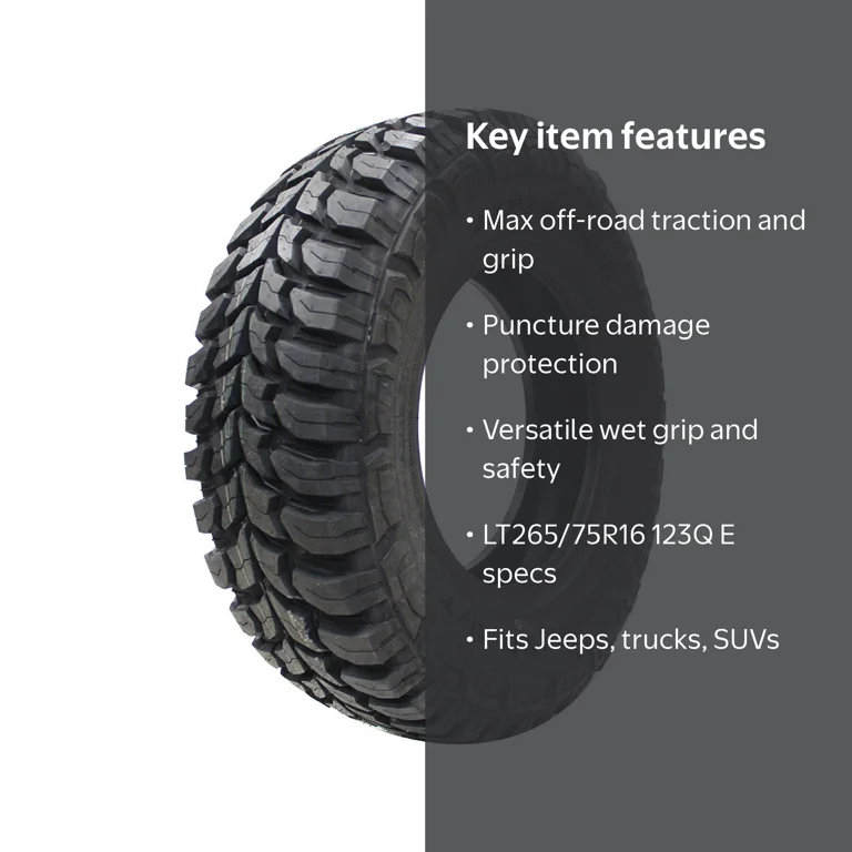 Crosswind M/T Mud Terrain Truck Tire LT265/75R16 123/120Q E for