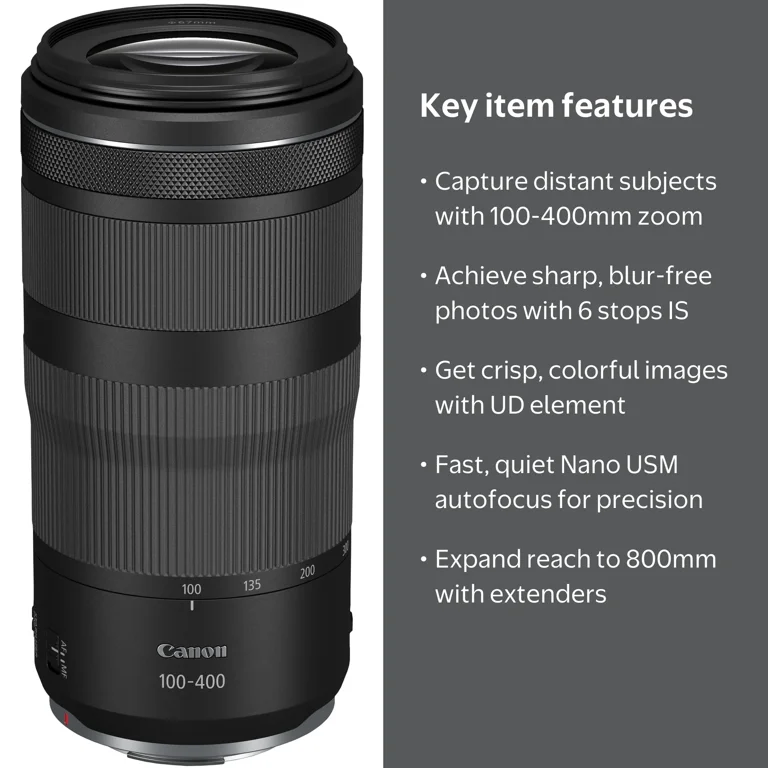 Canon, Telephoto Lens, 100-400mm F5.6-8 IS USM, Black - Walmart.com