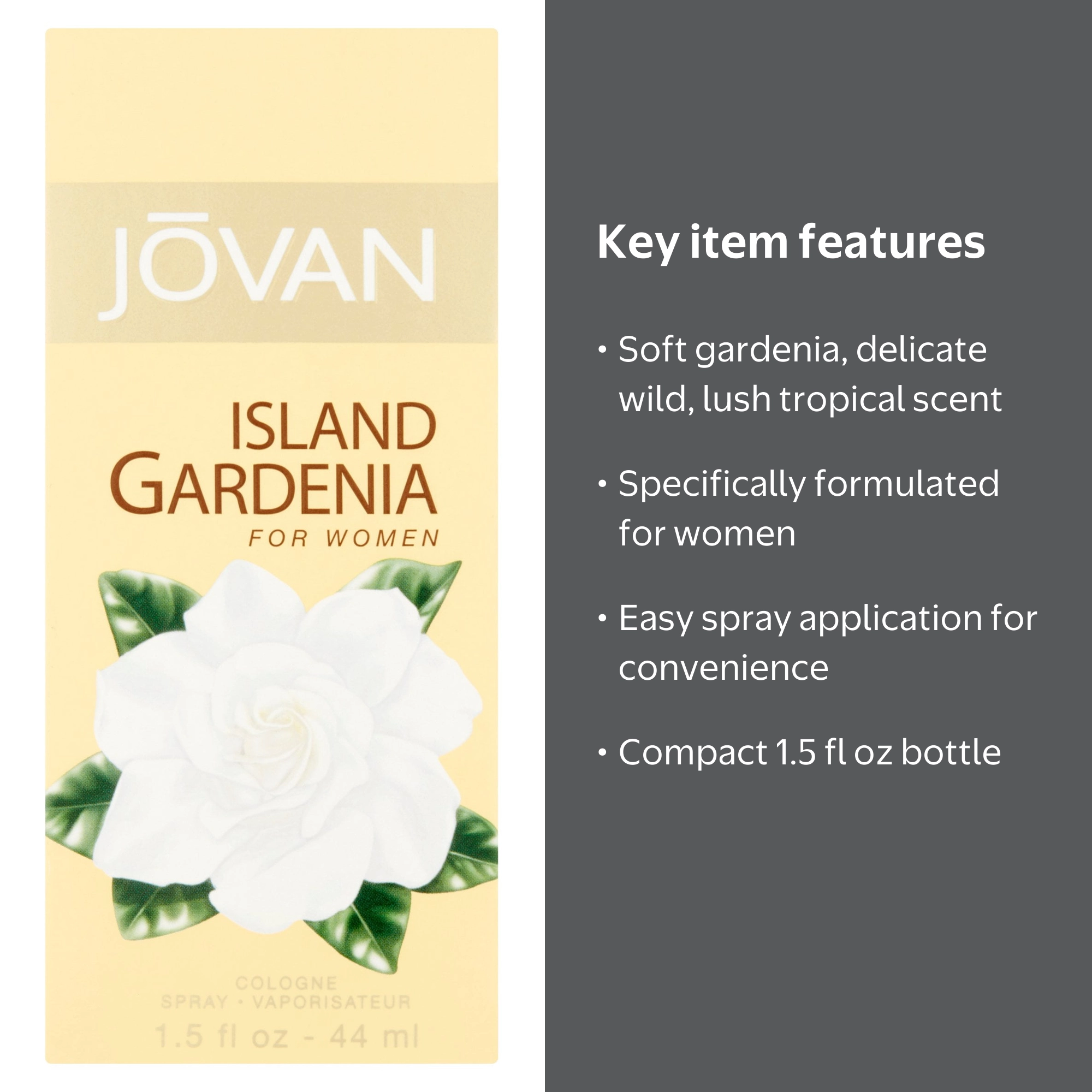 Jovan, Island Gardenia Cologne Spray, 1.5 fl oz, for Women