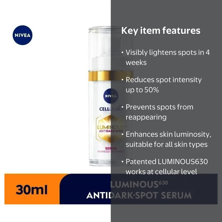 NIVEA, Cellular LUMINOUS 630 Anti-Dark Spot Serum, 30ml - Walmart.com