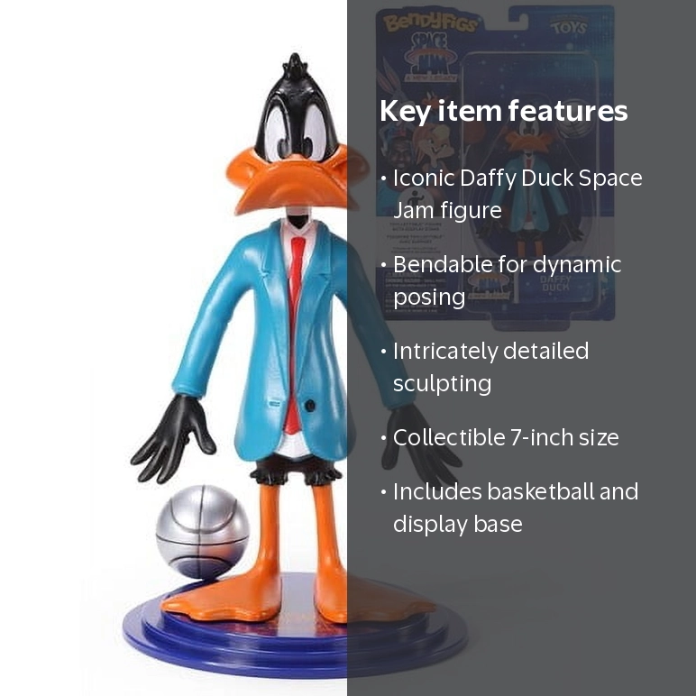 Space Jam BendyFigs Daffy Duck Action Figure Set, 3 Pieces, Noble