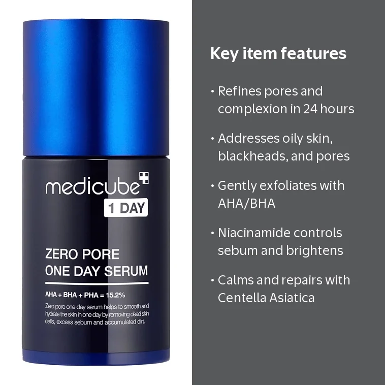 Medicube, Zero Pore One Day Serum, 1.01 fl oz, Brightening