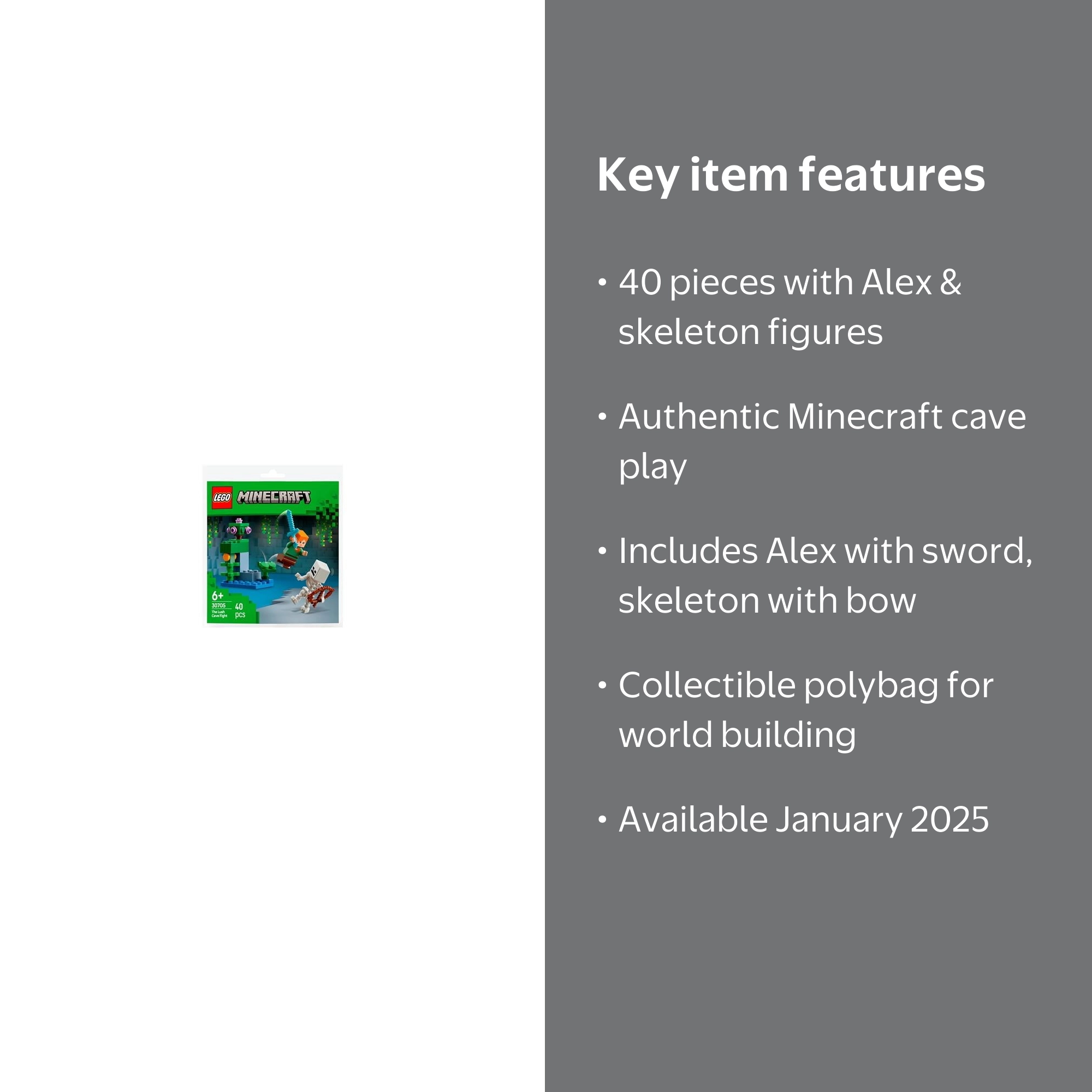 LEGO, Minecraft The Lush Cave Fight, 30705, 40 Piece Set - Walmart.com